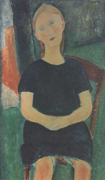 Jeune fille sur une chaise (mk38), Amedeo Modigliani